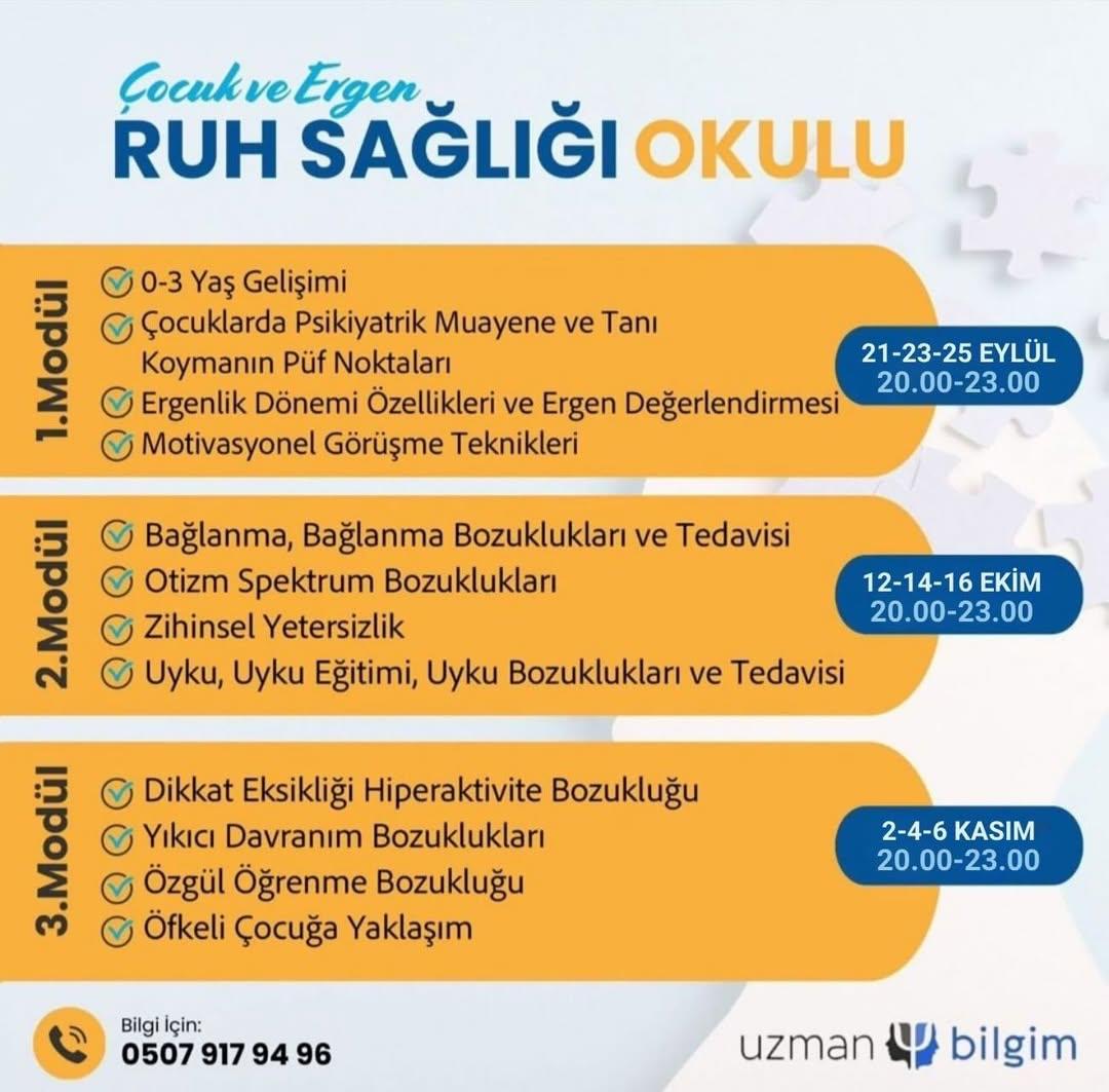 Çocuk Ergen Ruh Sağlığı Okulu — Tanıdan Tedaviye (14. Dönem) — Görsel 2